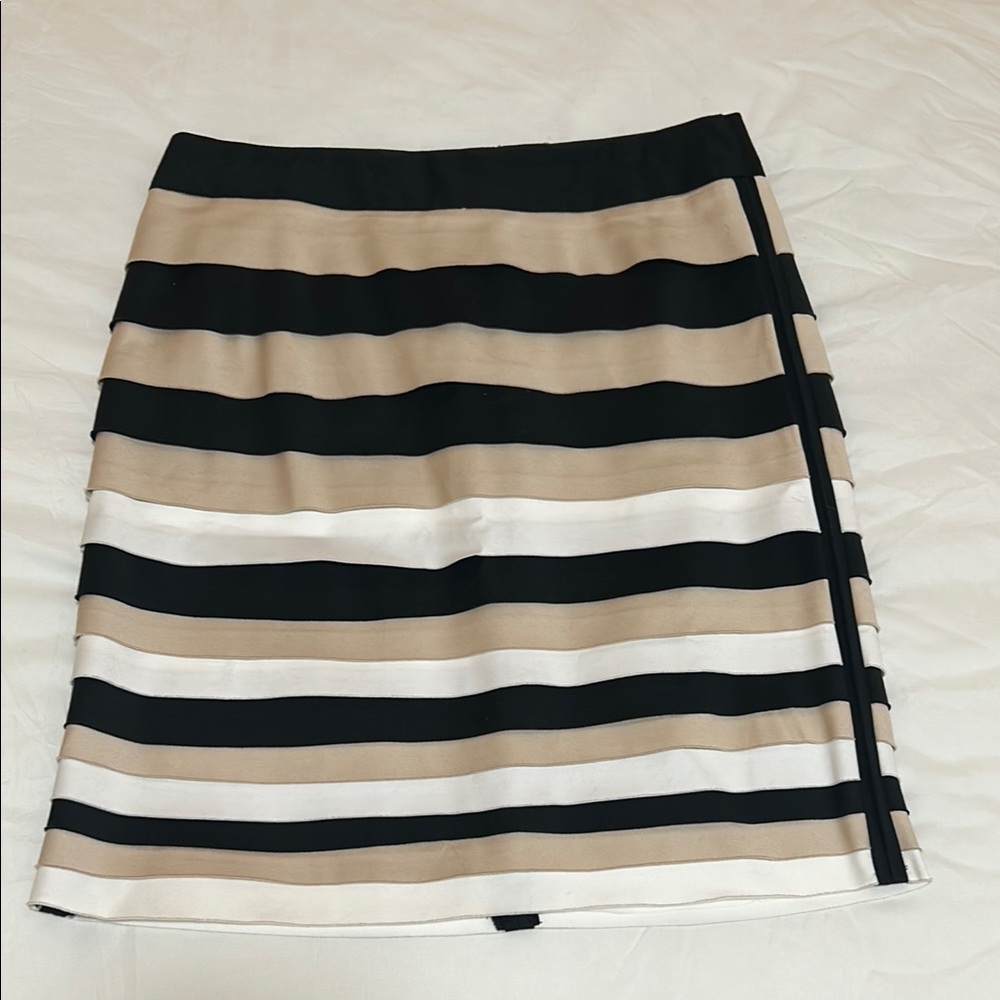 White House Black Market pencil skirt Chic Striped Skirt - Black, White, Tan NWT